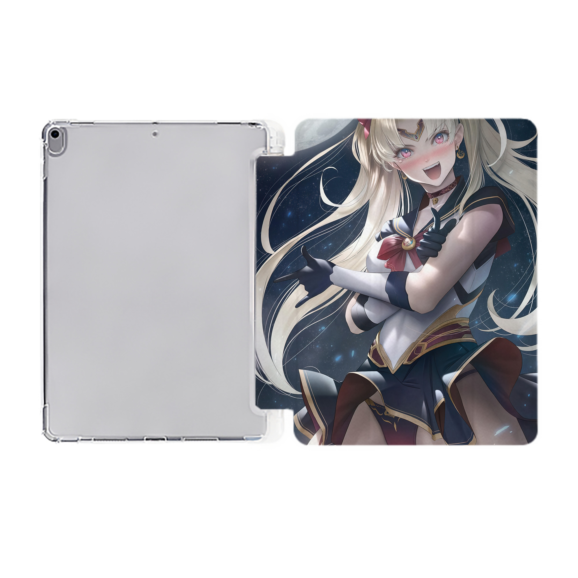（画像用） 美少女戦士セーラームーン Sailor Moon IPad ケース ペン収納付き 三つ折りスタンド PUレザー×シリコン 対応機種9.5/10.5/10.9インチ